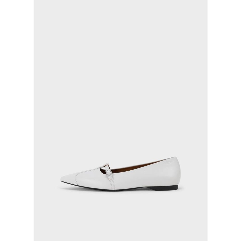 New Vagabond Shoemakers Hermine Pointed Toe T-Strap Flats in White Leather 38/8 - Picture 6 of 9